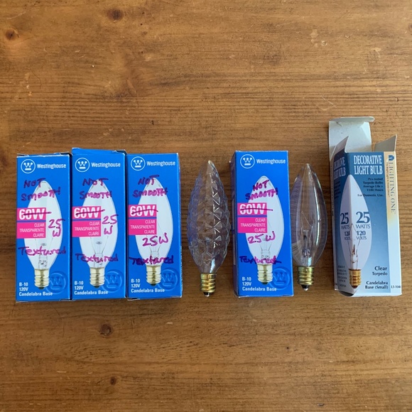 FINAL PRICE 💡 Set of 6 NEW 25w Candelabra Bulbs - Picture 2 of 4